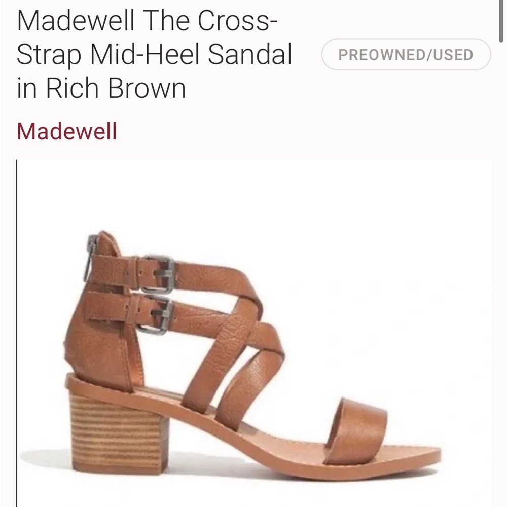 Madewell Cross Strap Mid-Heel Sandal
